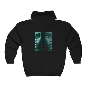 Open image in slideshow, Two faced-Black Hooded Sweatshirt
